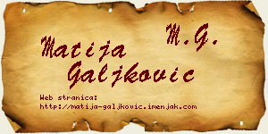Matija Galjković vizit kartica
